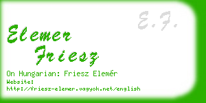 elemer friesz business card